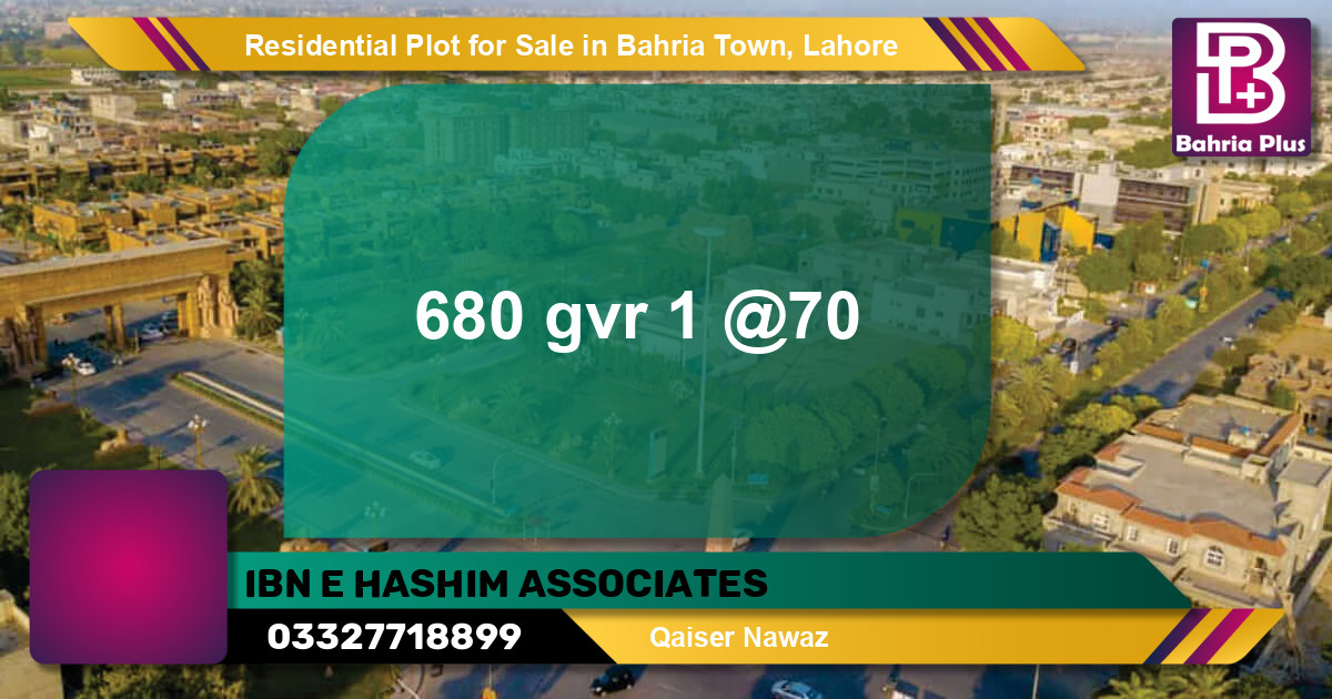 Residential Plot for Sale in Bahria Town, Lahore - (BP-95031)
