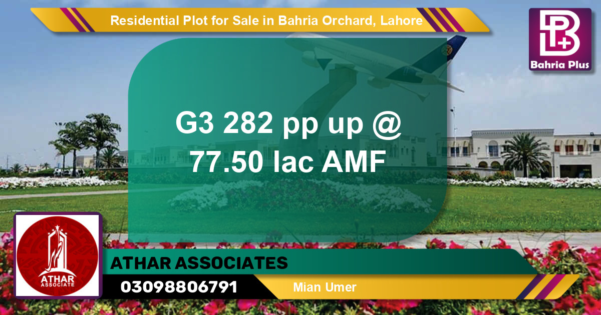 Residential Plot for Sale in Bahria Orchard, Lahore - (BP-95032)