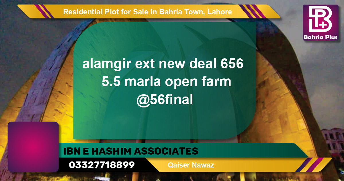 Residential Plot for Sale in Bahria Town, Lahore - (BP-95046)