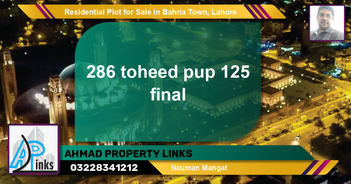 Residential Plot for Sale in Bahria Town, Lahore - (BP-95047)