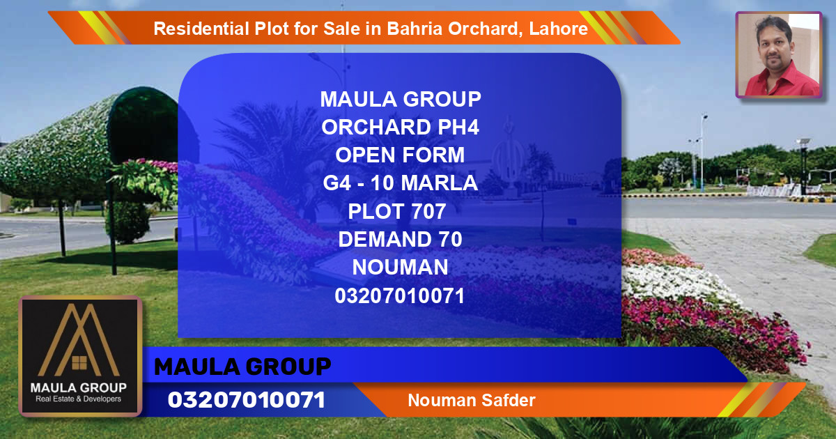 Residential Plot for Sale in Bahria Orchard, Lahore - (BP-95054)