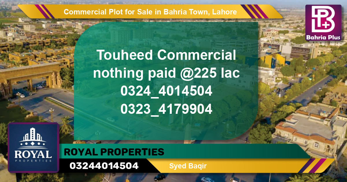 Commercial Plot for Sale in Bahria Town, Lahore - (BP-95073)