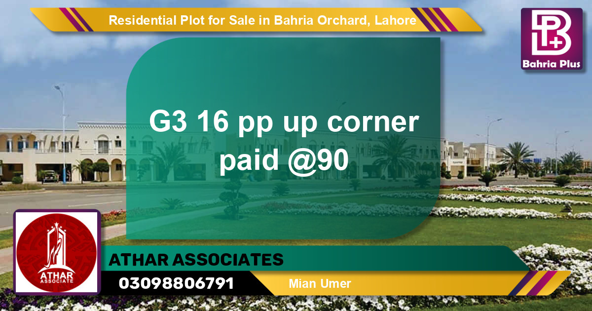 Residential Plot for Sale in Bahria Orchard, Lahore - (BP-95083)
