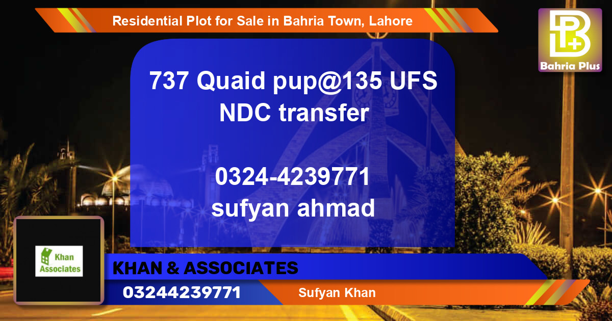Residential Plot for Sale in Bahria Town, Lahore - (BP-95085)