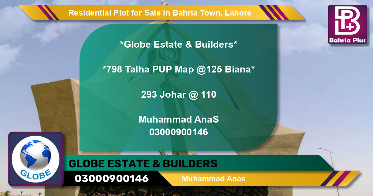 Residential Plot for Sale in Bahria Town, Lahore - (BP-95086)
