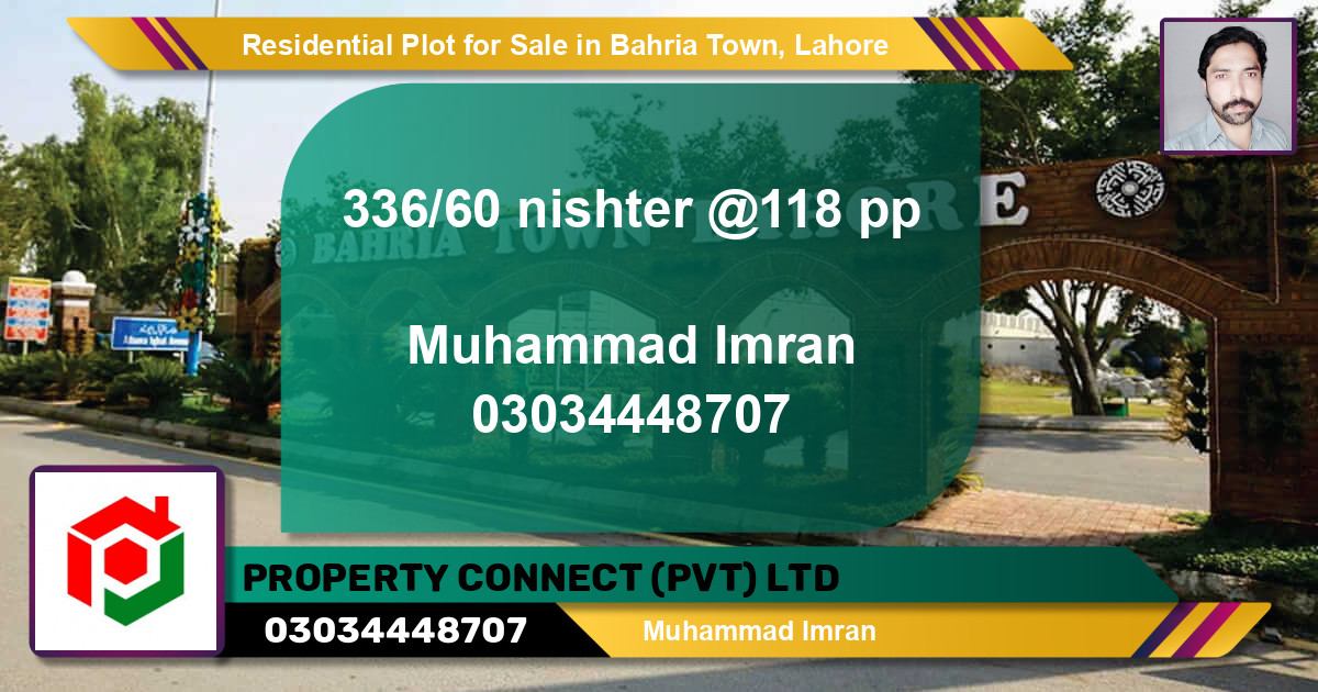 Residential Plot for Sale in Bahria Town, Lahore - (BP-95146)