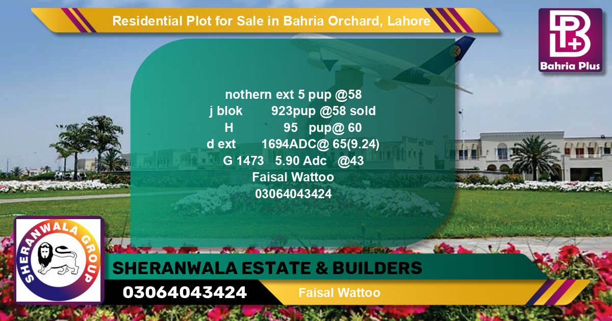 Residential Plot for Sale in Bahria Orchard, Lahore - (BP-95173)