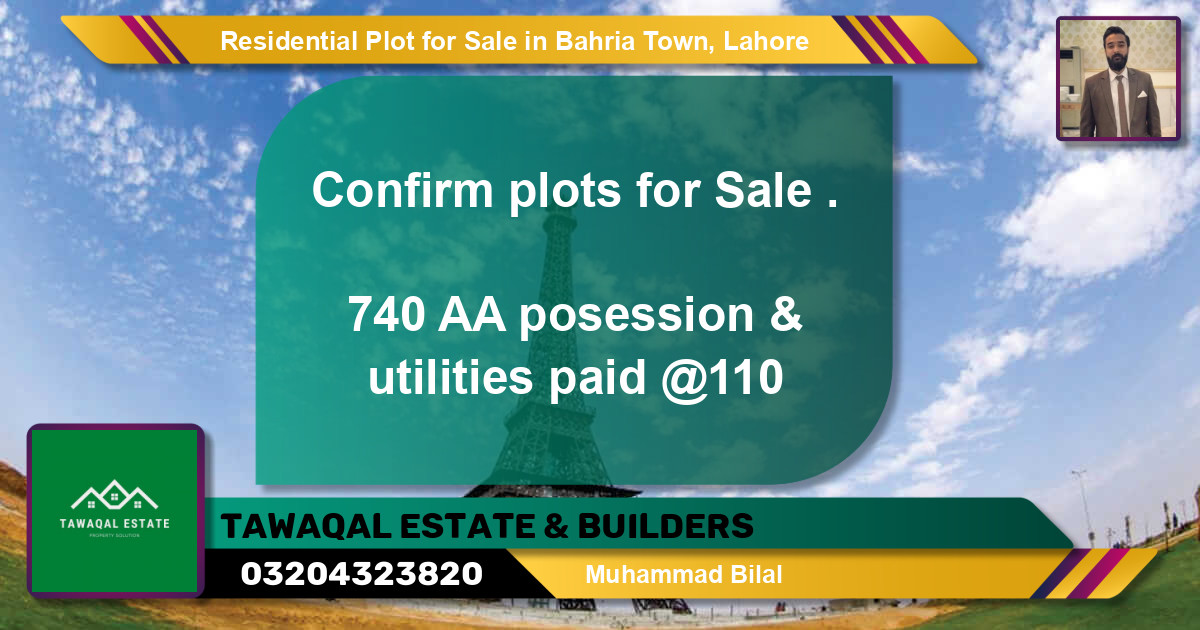 Residential Plot for Sale in Bahria Town, Lahore - (BP-95597)
