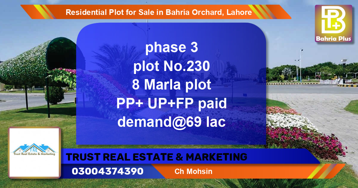 Residential Plot for Sale in Bahria Orchard, Lahore - (BP-95605)