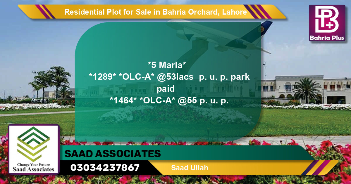 Residential Plot for Sale in Bahria Orchard, Lahore - (BP-95642)