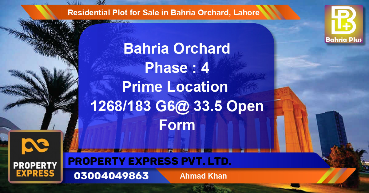 Residential Plot for Sale in Bahria Orchard, Lahore - (BP-95647)