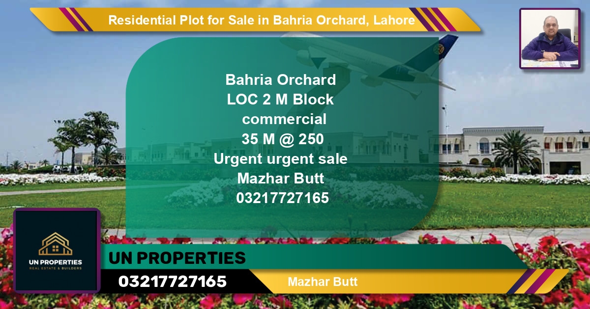 Residential Plot for Sale in Bahria Orchard, Lahore - (BP-95653)