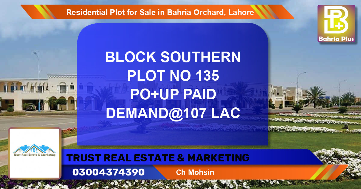 Residential Plot for Sale in Bahria Orchard, Lahore - (BP-95654)