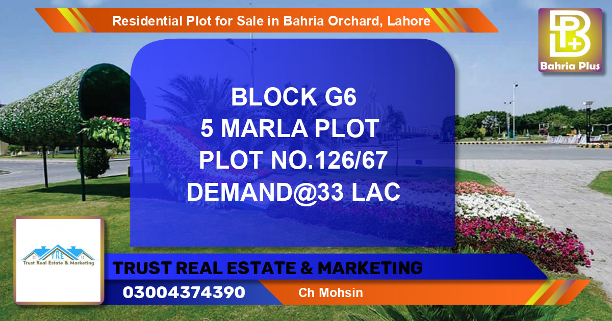 Residential Plot for Sale in Bahria Orchard, Lahore - (BP-95658)