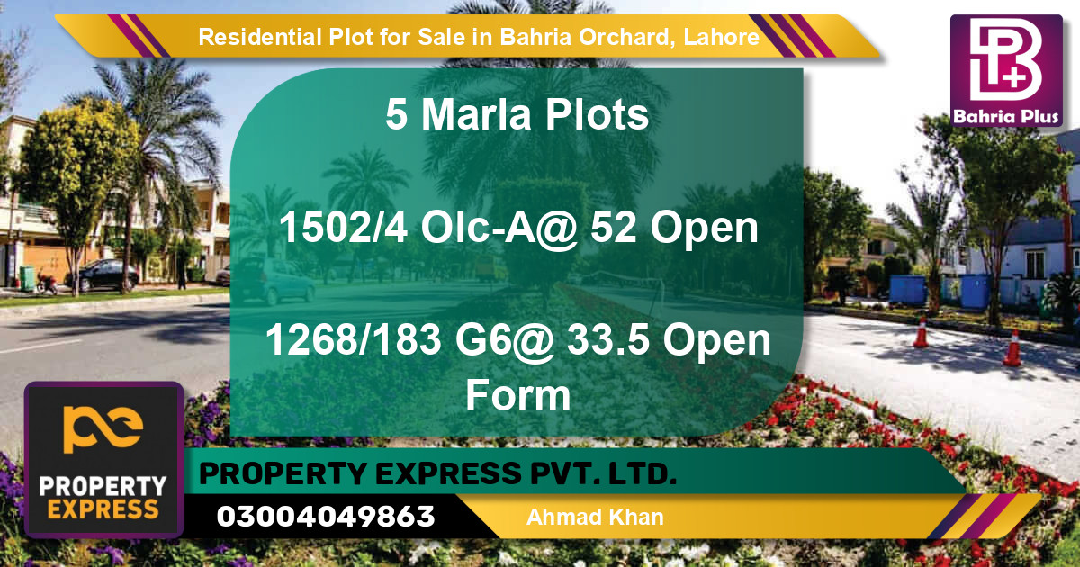 Residential Plot for Sale in Bahria Orchard, Lahore - (BP-95673)