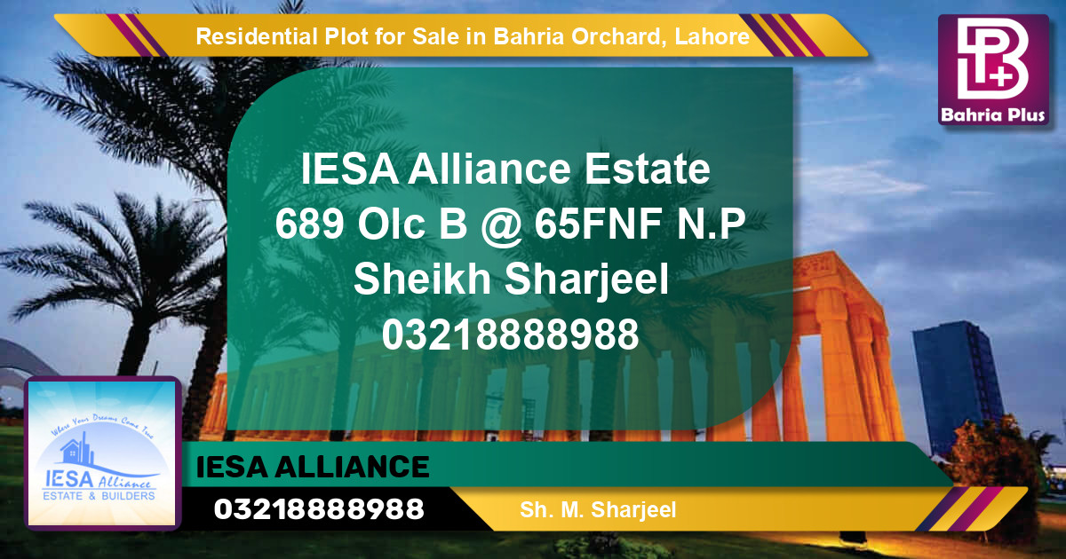 Residential Plot for Sale in Bahria Orchard, Lahore - (BP-95688)