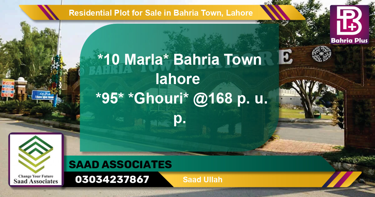 Residential Plot for Sale in Bahria Town, Lahore - (BP-95690)