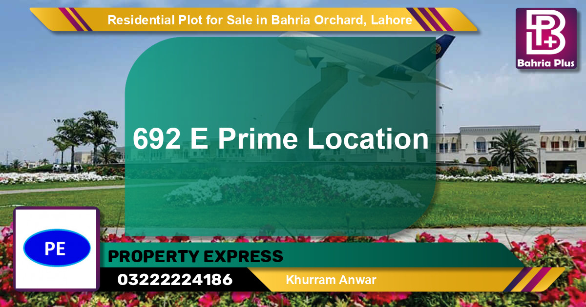 Residential Plot for Sale in Bahria Orchard, Lahore - (BP-95691)