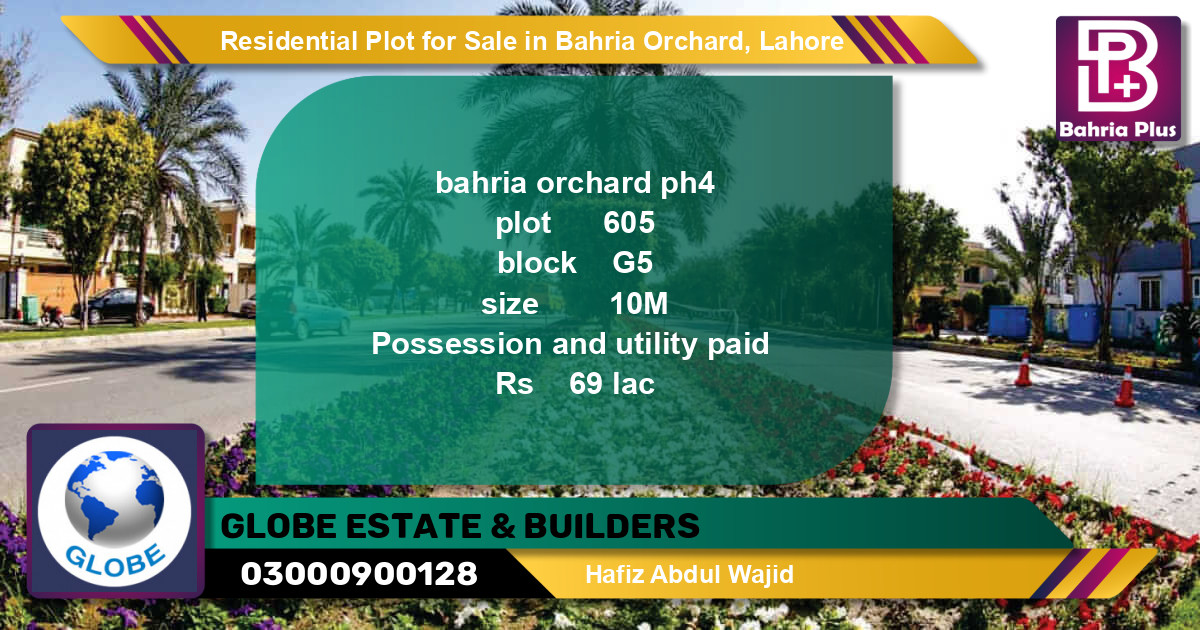 Residential Plot for Sale in Bahria Orchard, Lahore - (BP-95692)
