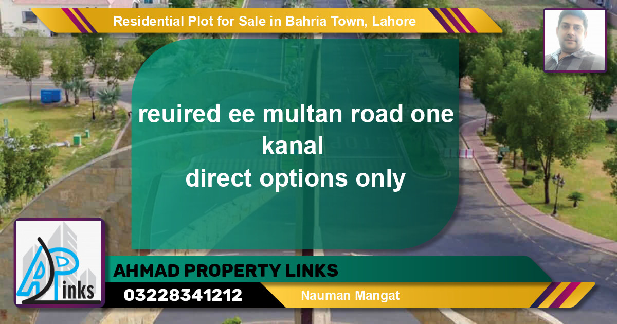 Residential Plot for Sale in Bahria Town, Lahore - (BP-95722)