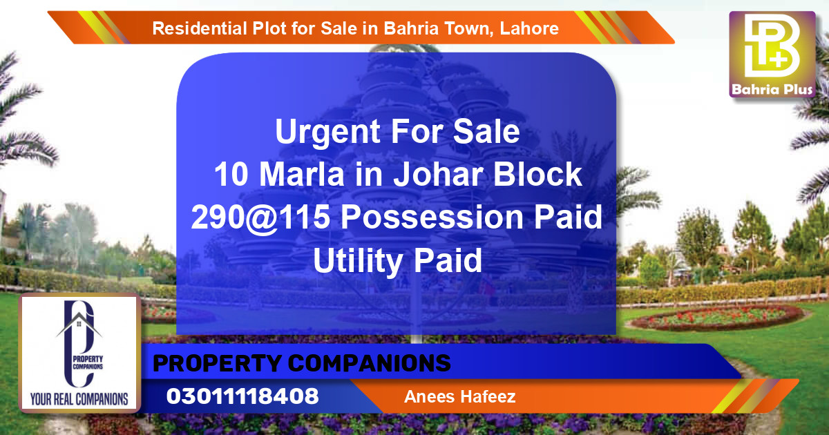Residential Plot for Sale in Bahria Town, Lahore - (BP-95747)
