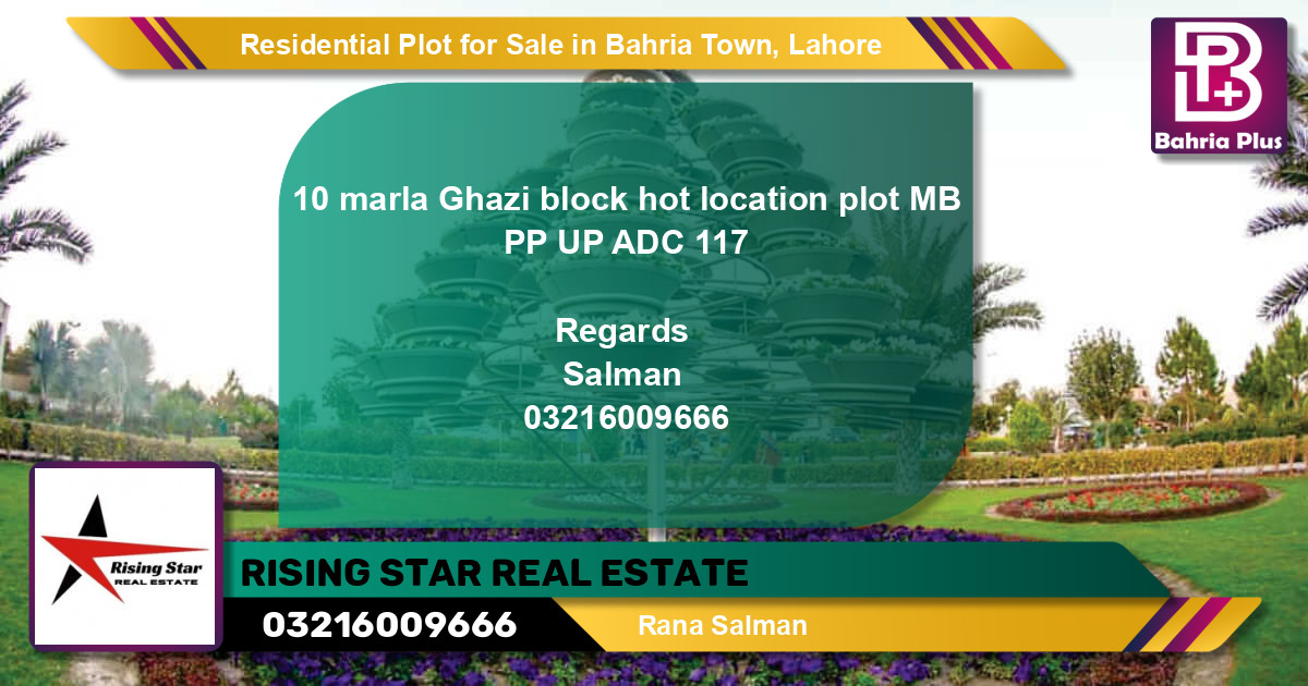 Residential Plot for Sale in Bahria Town, Lahore - (BP-95759)