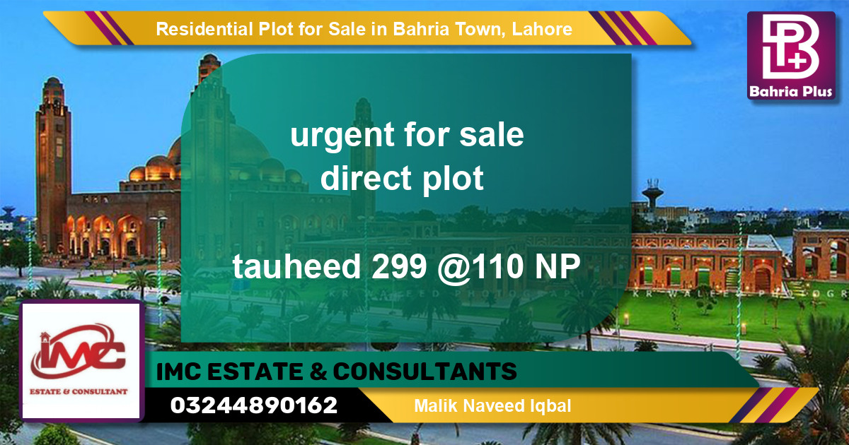 Residential Plot for Sale in Bahria Town, Lahore - (BP-95784)