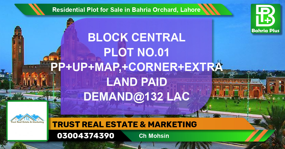 Residential Plot for Sale in Bahria Orchard, Lahore - (BP-95828)