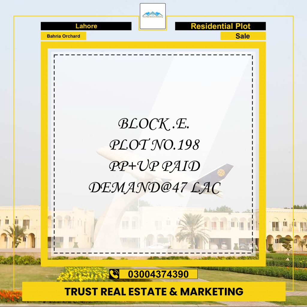 Residential Plot for Sale in Bahria Orchard, Lahore - (BP-95830)