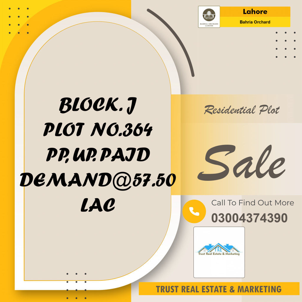 Residential Plot for Sale in Bahria Orchard, Lahore - (BP-95831)