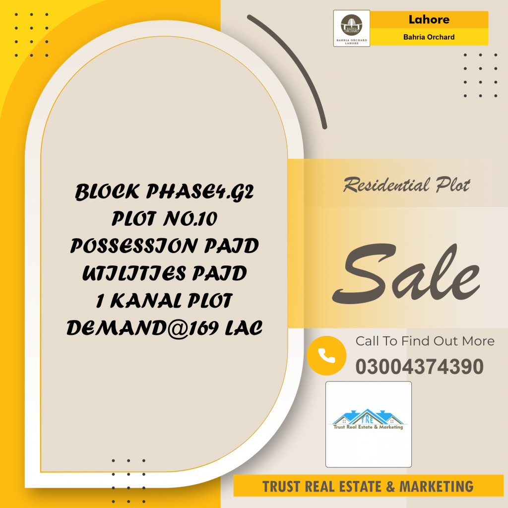 Residential Plot for Sale in Bahria Orchard, Lahore - (BP-95833)