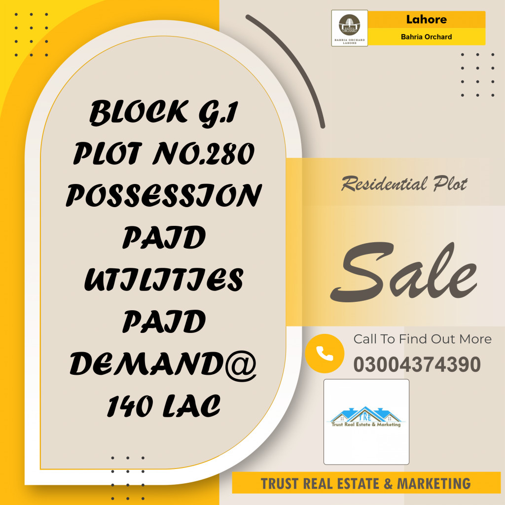 Residential Plot for Sale in Bahria Orchard, Lahore - (BP-95841)