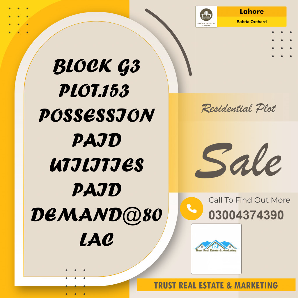 Residential Plot for Sale in Bahria Orchard, Lahore - (BP-95855)