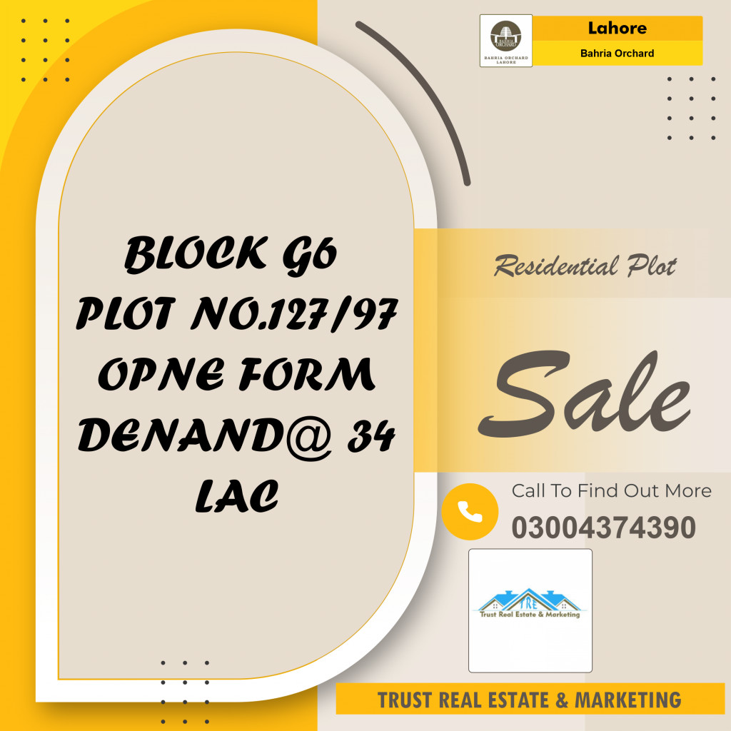 Residential Plot for Sale in Bahria Orchard, Lahore - (BP-95856)