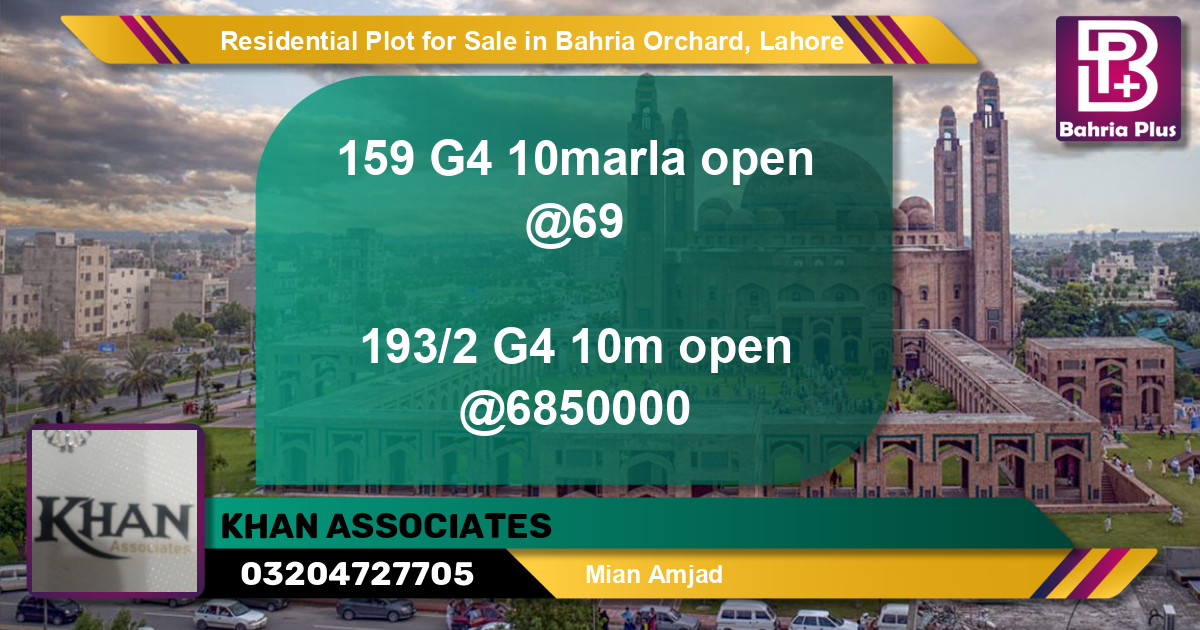Residential Plot for Sale in Bahria Orchard, Lahore - (BP-95877)