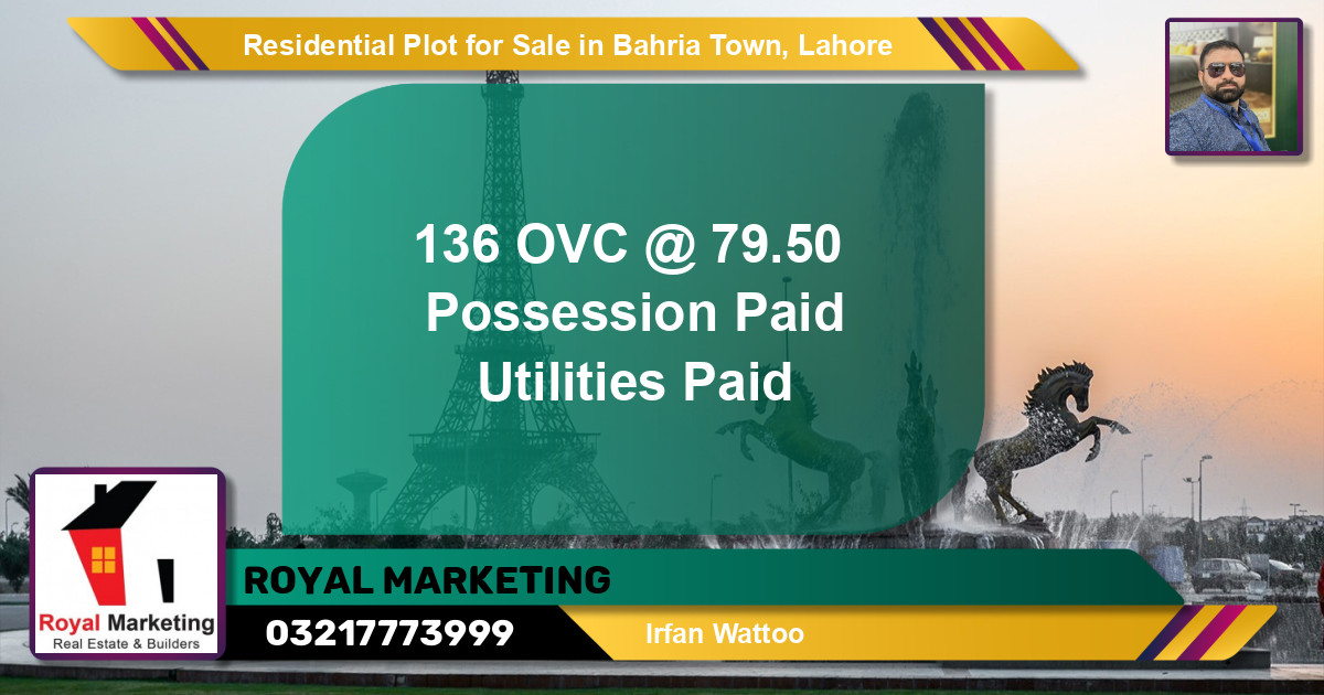Residential Plot for Sale in Bahria Town, Lahore - (BP-95887)