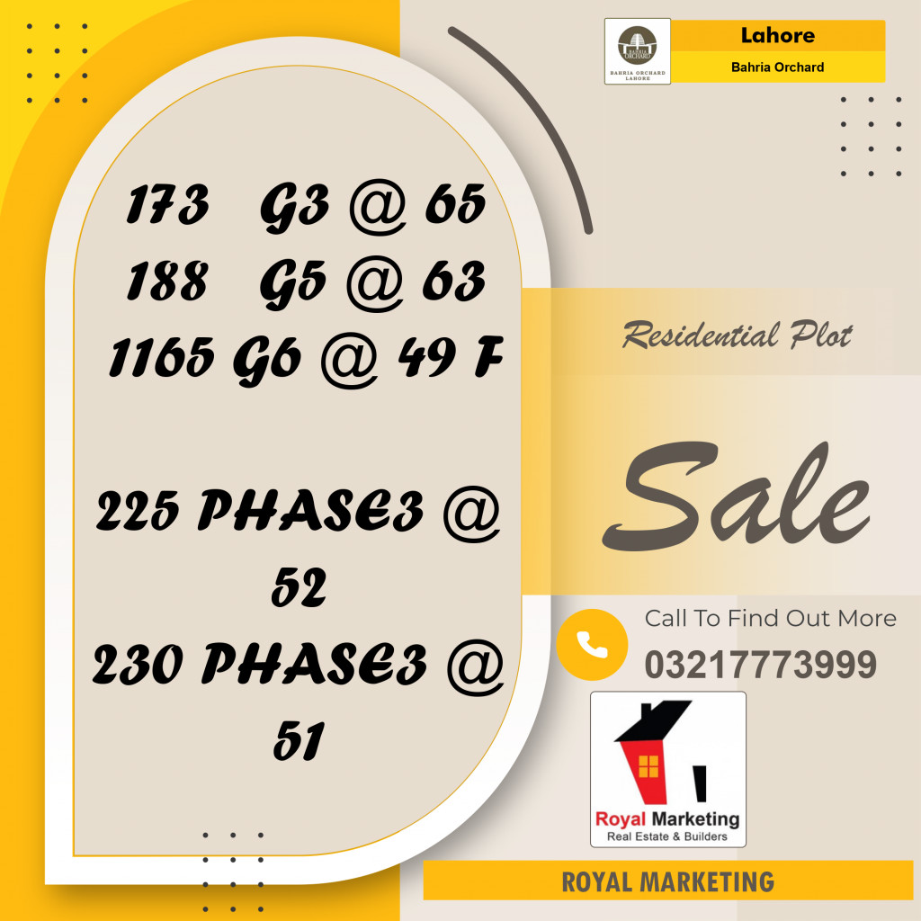 Residential Plot for Sale in Bahria Orchard, Lahore - (BP-95888)