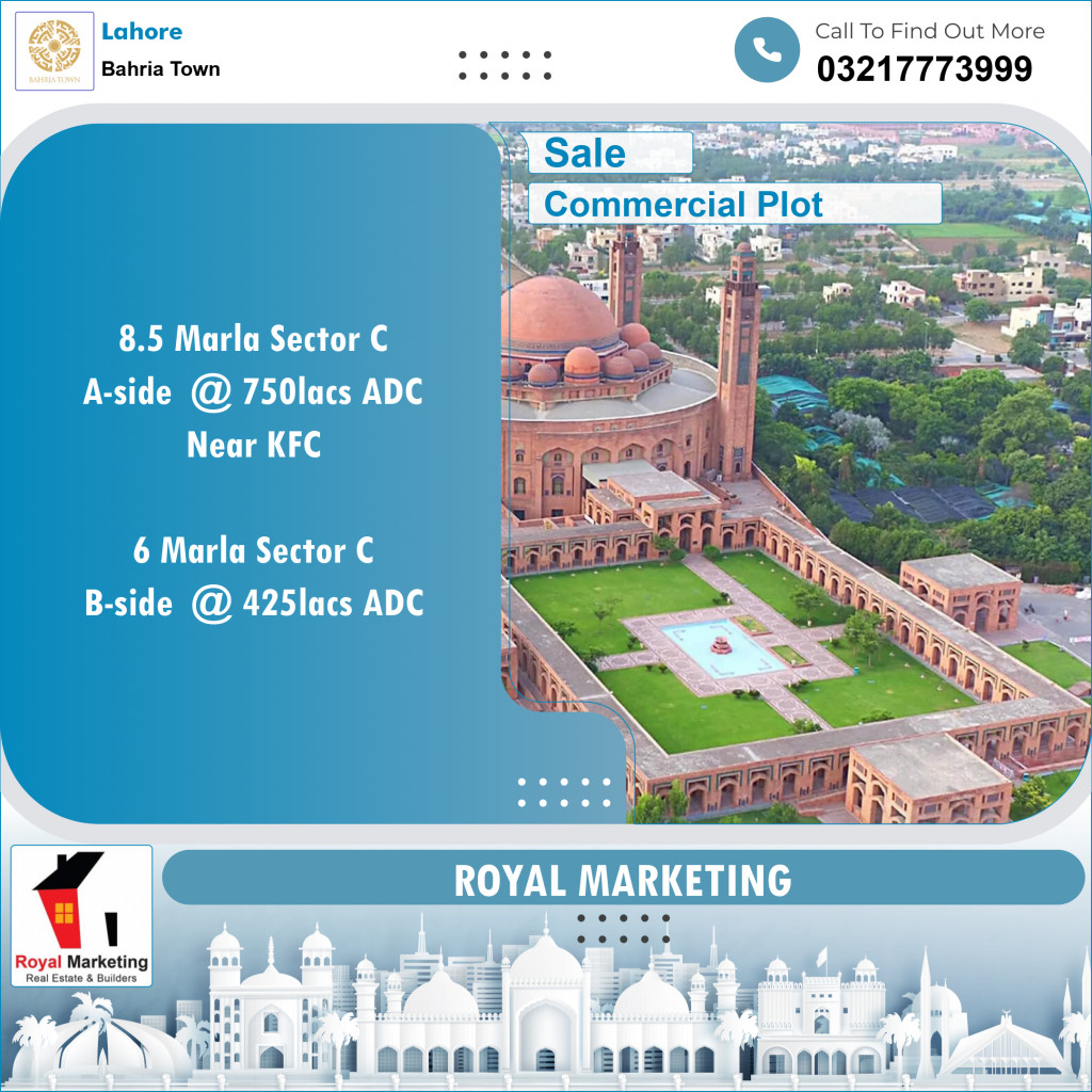 Commercial Plot for Sale in Bahria Town, Lahore - (BP-95889)