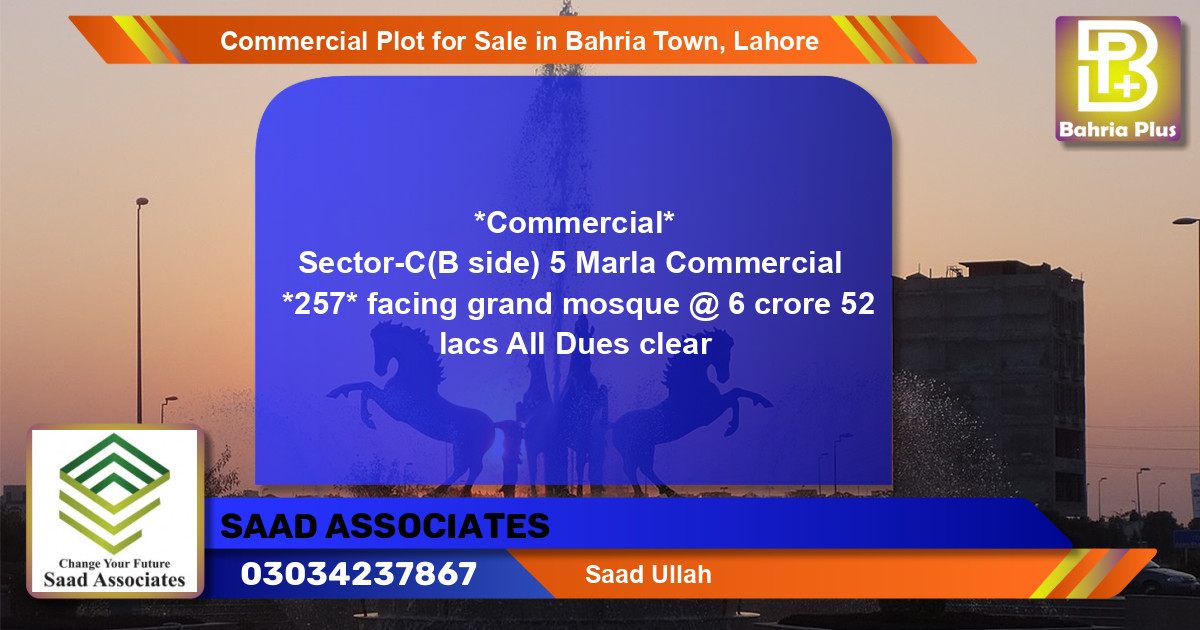 Commercial Plot for Sale in Bahria Town, Lahore - (BP-95903)