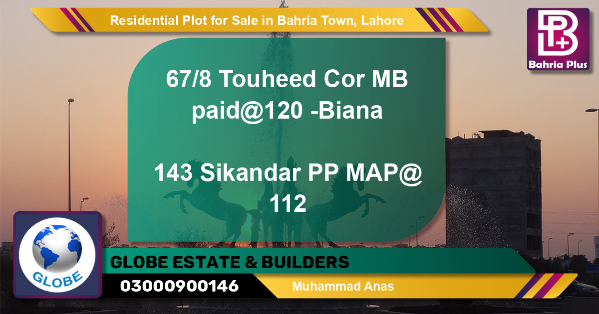 Residential Plot for Sale in Bahria Town, Lahore - (BP-95925)