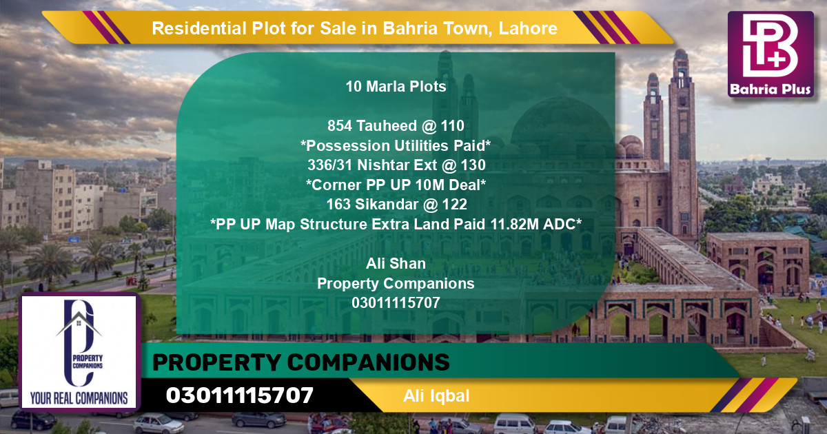 Residential Plot for Sale in Bahria Town, Lahore - (BP-95955)