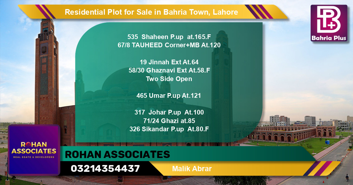 Residential Plot for Sale in Bahria Town, Lahore - (BP-95958)