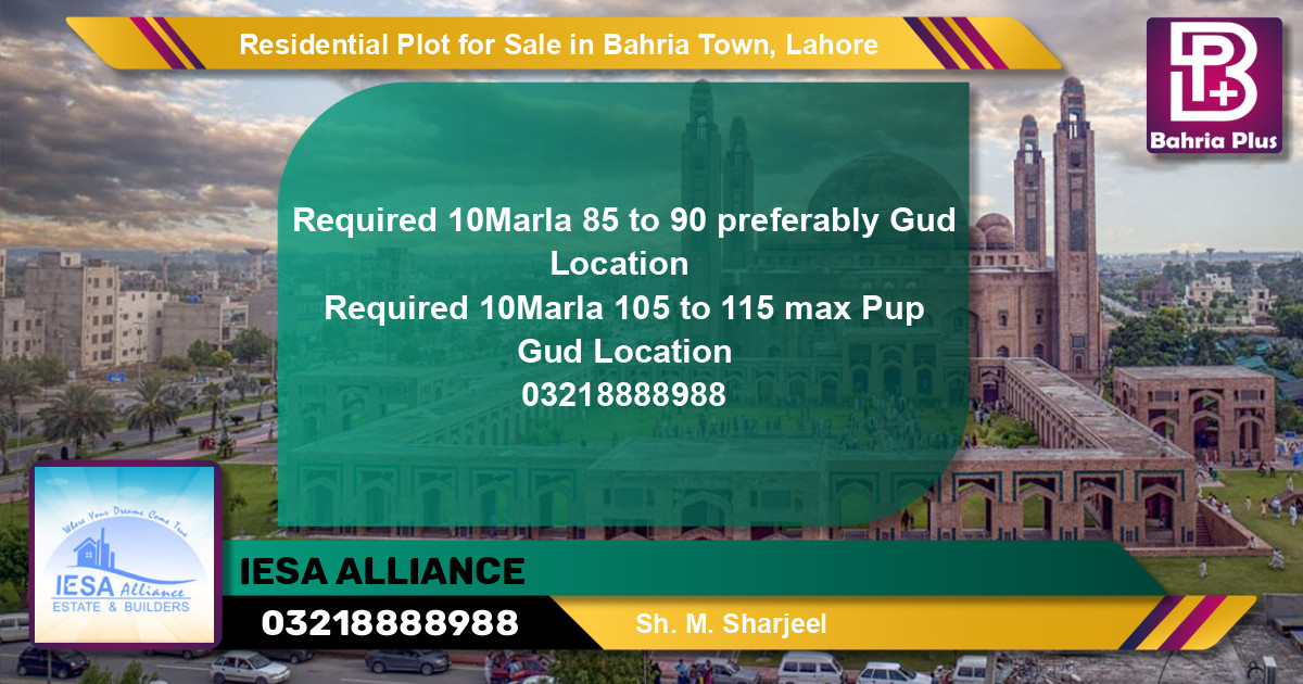 Residential Plot for Sale in Bahria Town, Lahore - (BP-95960)