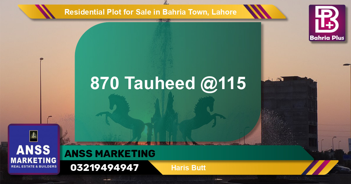 Residential Plot for Sale in Bahria Town, Lahore - (BP-95966)