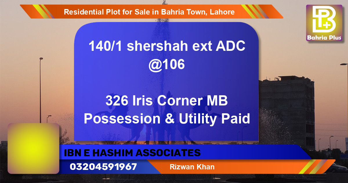 Residential Plot for Sale in Bahria Town, Lahore - (BP-95991)