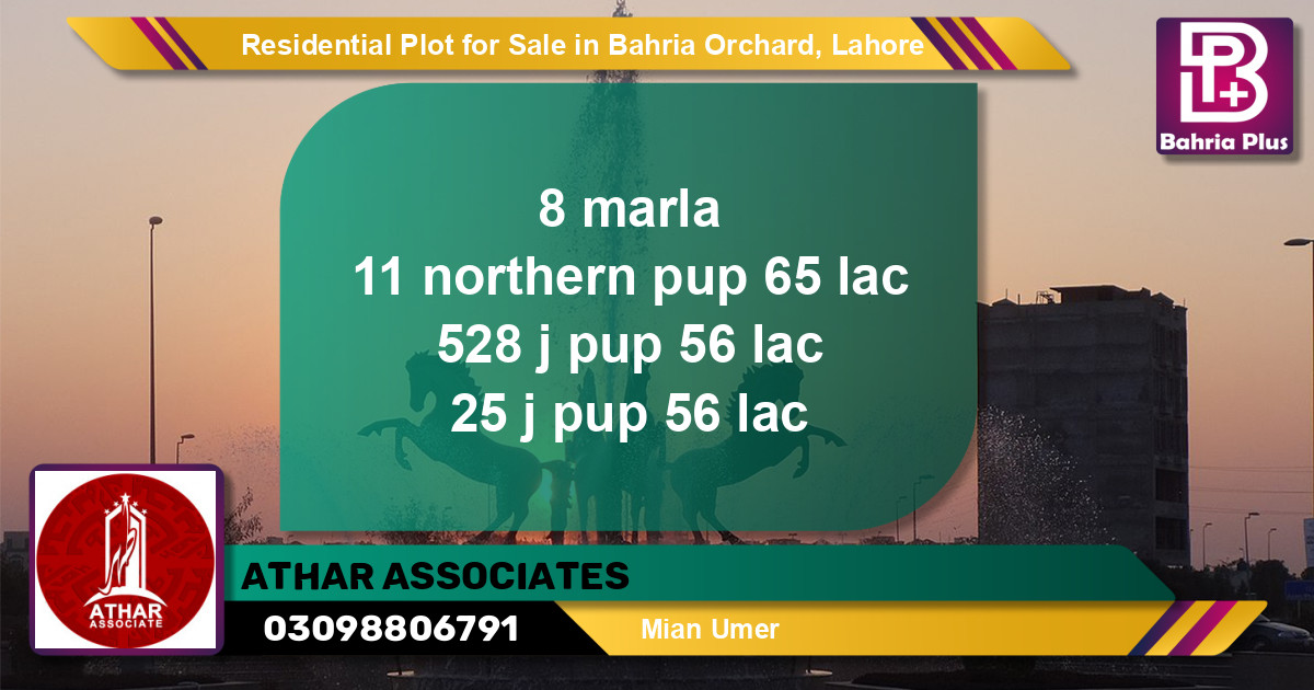 Residential Plot for Sale in Bahria Orchard, Lahore - (BP-96001)