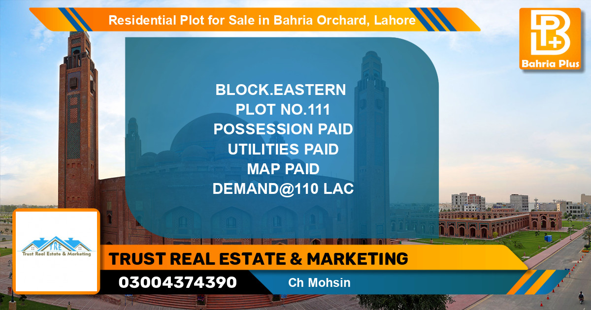 Residential Plot for Sale in Bahria Orchard, Lahore - (BP-96018)