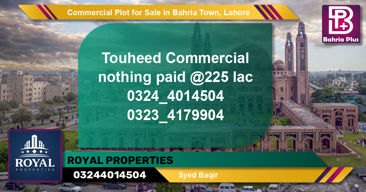 Commercial Plot for Sale in Bahria Town, Lahore - (BP-96035)