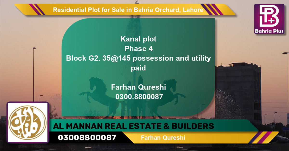 Residential Plot for Sale in Bahria Orchard, Lahore - (BP-96051)