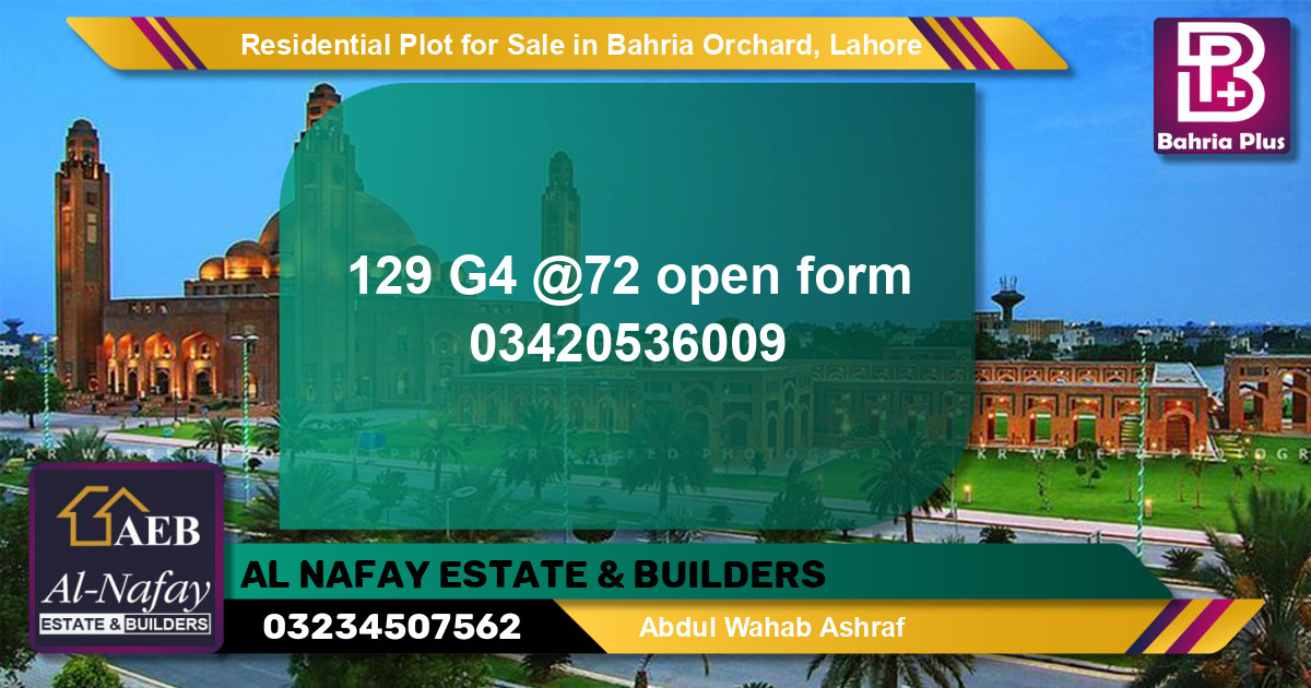 Residential Plot for Sale in Bahria Orchard, Lahore - (BP-96052)